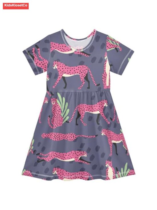 Other - Toddler Girls A-Line Summer Dress Short Sleeve Casual Play Dress